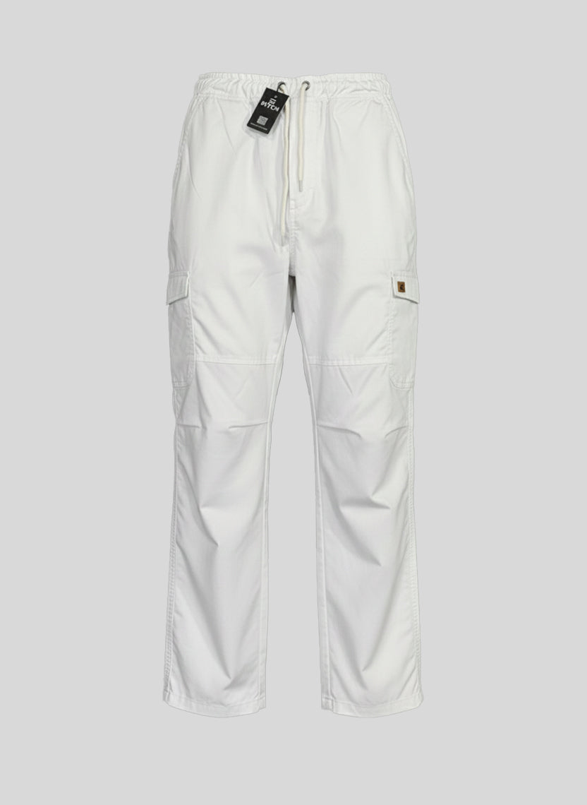 Elvon Signature Straight-Fit 6-Pocket Cargos | White