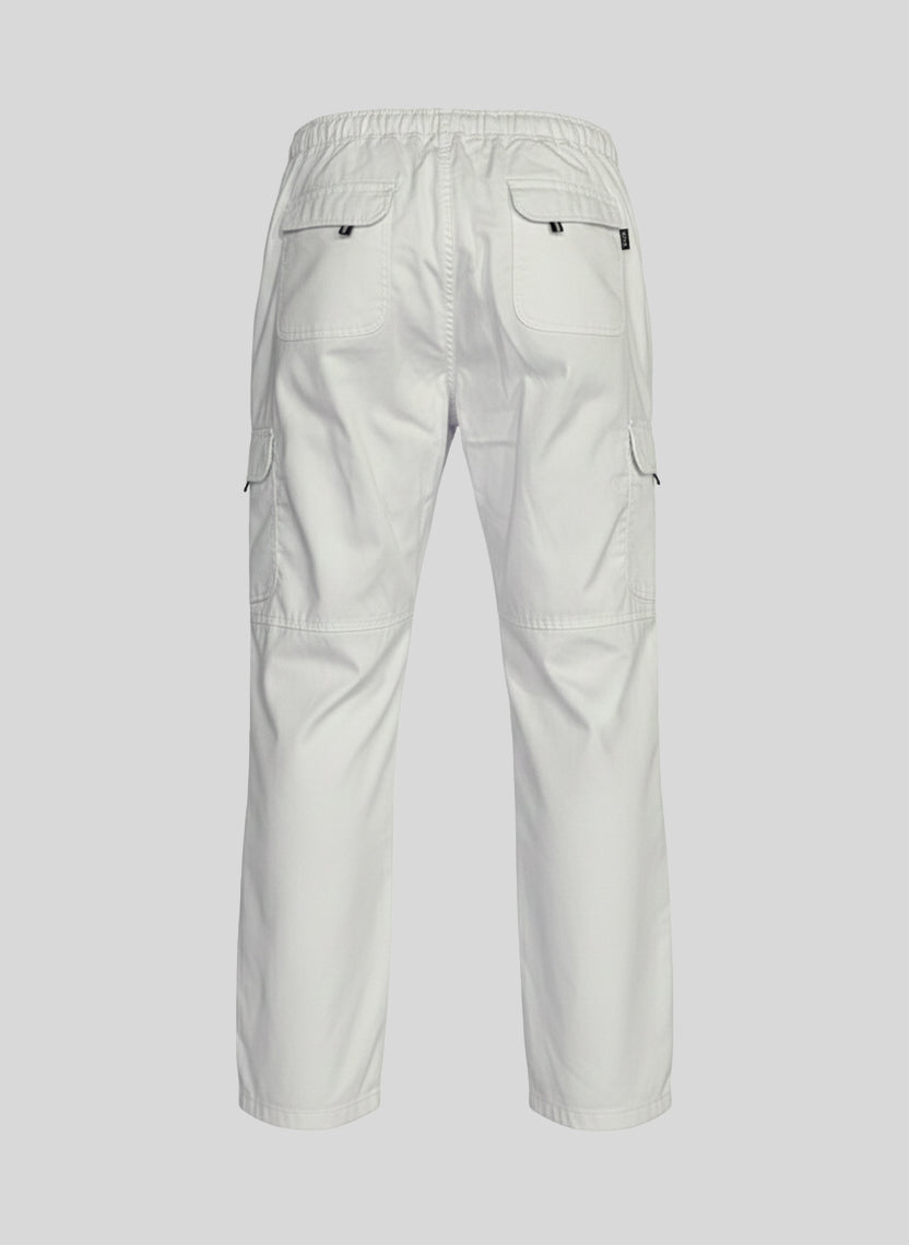 Elvon Signature Straight-Fit 6-Pocket Cargos | White