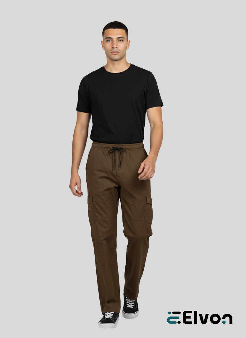 Elvon Signature Straight-Fit 6-Pocket Cargos | Brown
