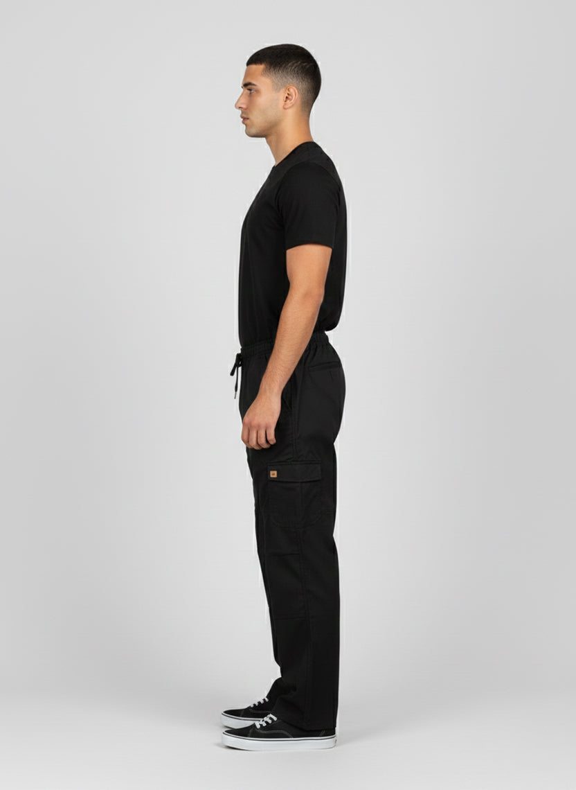 Elvon Signature Straight-Fit 6-Pocket Cargos | Black